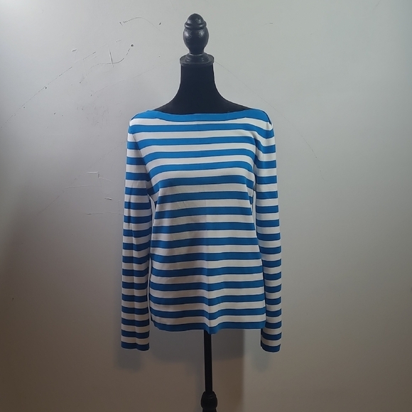 Michael Kors Nautical Striped Long Sleeve Top - Picture 1 of 6